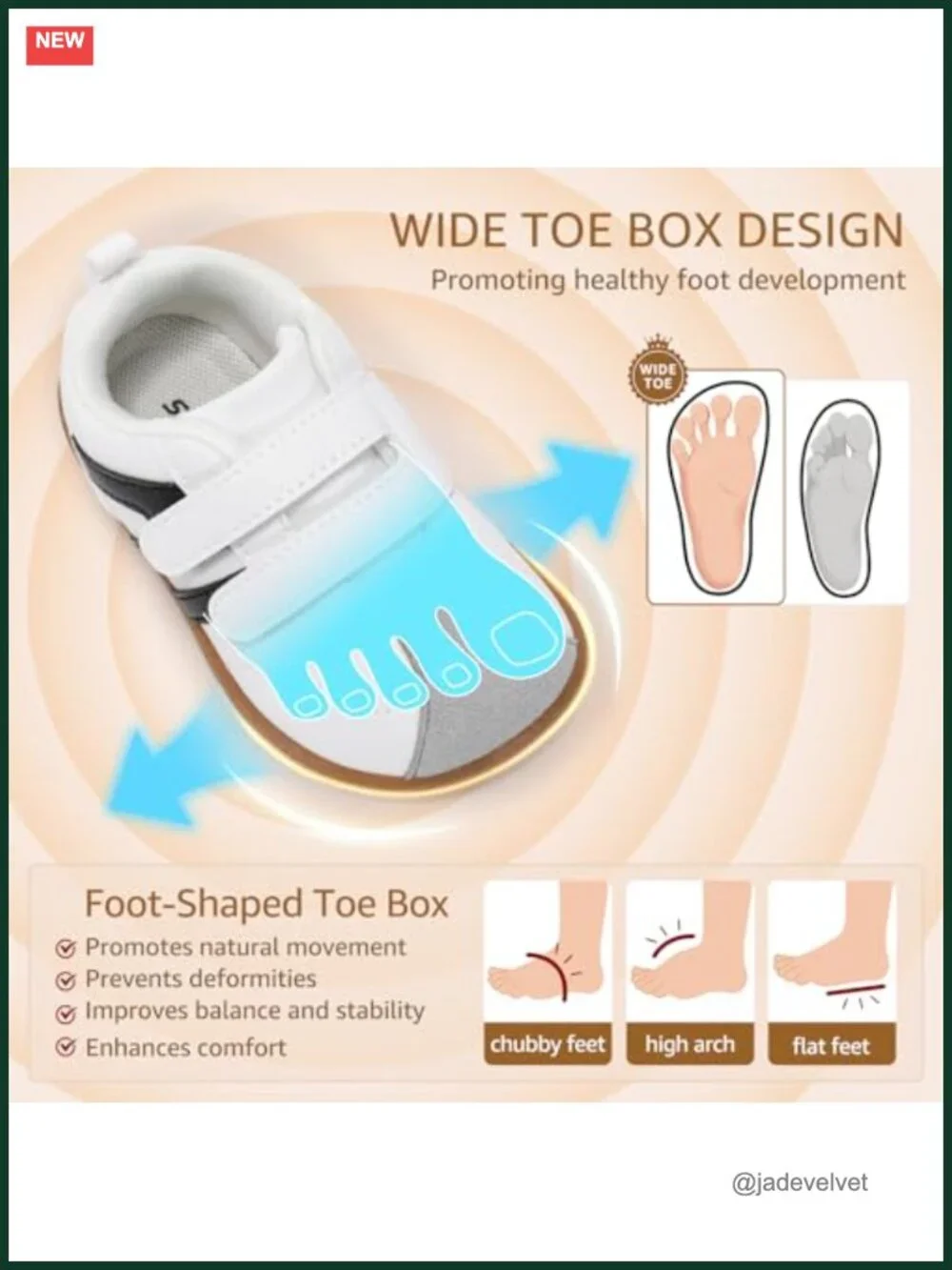 Toddler Wide Toe Box Barefoot Sneakers Zero Drop Non-Slip First Walking Shoes
